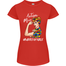 Autistic Mum Unbreakable Autism ASD Womens Petite Cut T-Shirt Red