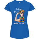 Autistic Mum Unbreakable Autism ASD Womens Petite Cut T-Shirt Royal Blue