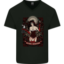 Avada Kedavra Day of the Dead DOTD Mens V-Neck Cotton T-Shirt Black