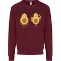 Avocado Gym Funny Fitness Training Healthy Kids Sweatshirt Jumper Maroon
