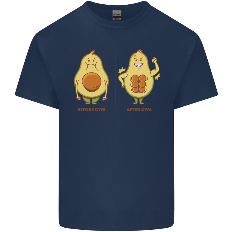 Avocado Gym Funny Fitness Training Healthy Kids T-Shirt Childrens Navy Blue