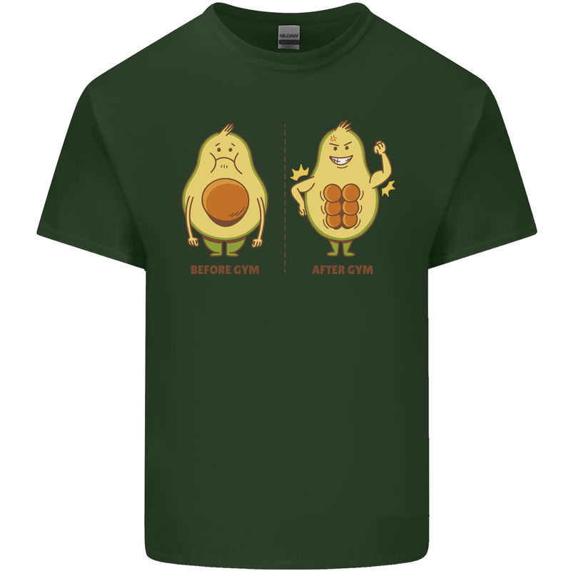 Avocado Gym Funny Fitness Training Healthy Mens Cotton T-Shirt Tee Top Forest Green