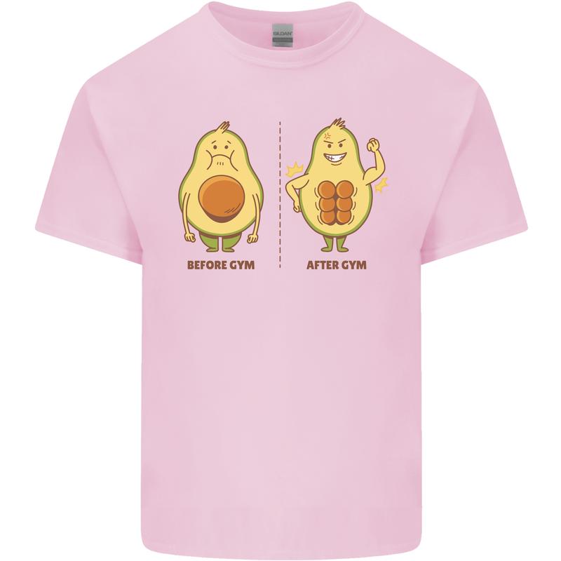 Avocado Gym Funny Fitness Training Healthy Mens Cotton T-Shirt Tee Top Light Pink