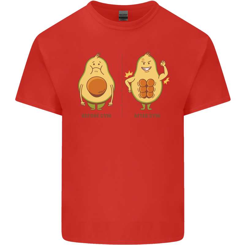 Avocado Gym Funny Fitness Training Healthy Mens Cotton T-Shirt Tee Top Red