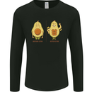 Avocado Gym Funny Fitness Training Healthy Mens Long Sleeve T-Shirt Black