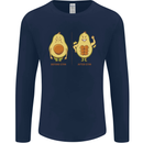 Avocado Gym Funny Fitness Training Healthy Mens Long Sleeve T-Shirt Navy Blue