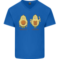 Avocado Gym Funny Fitness Training Healthy Mens V-Neck Cotton T-Shirt Royal Blue