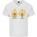 Avocado Gym Funny Fitness Training Healthy Mens V-Neck Cotton T-Shirt White