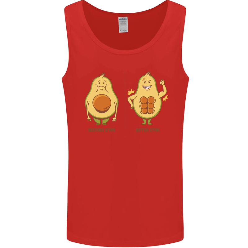 Avocado Gym Funny Fitness Training Healthy Mens Vest Tank Top Red