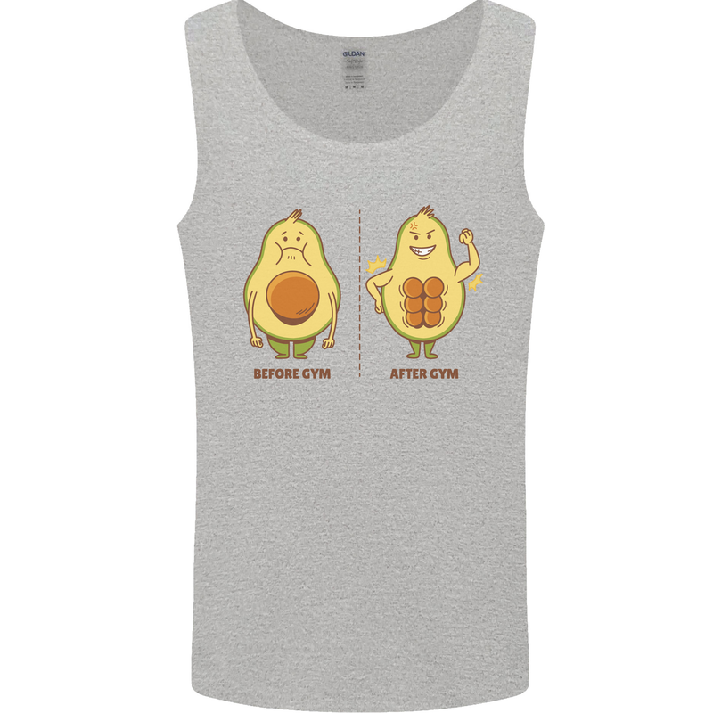 Avocado Gym Funny Fitness Training Healthy Mens Vest Tank Top Sports Grey