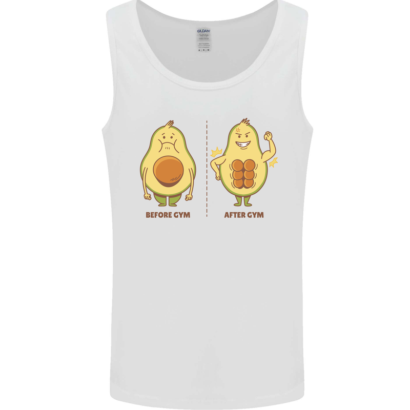 Avocado Gym Funny Fitness Training Healthy Mens Vest Tank Top White