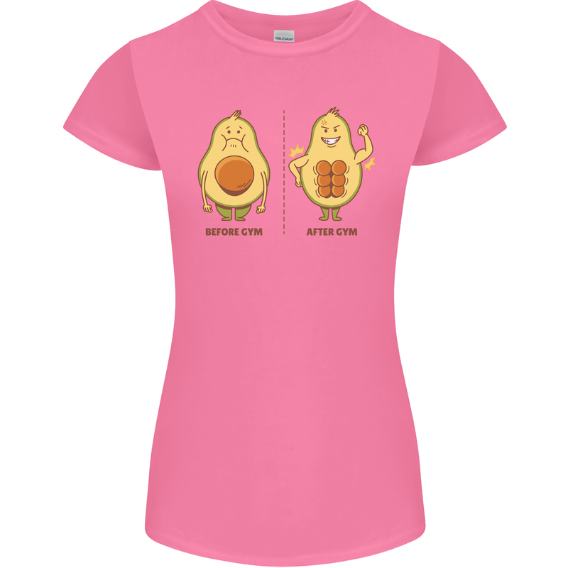 Avocado Gym Funny Fitness Training Healthy Womens Petite Cut T-Shirt Azalea