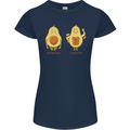 Avocado Gym Funny Fitness Training Healthy Womens Petite Cut T-Shirt Navy Blue