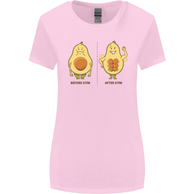 Avocado Gym Funny Fitness Training Healthy Womens Wider Cut T-Shirt Light Pink