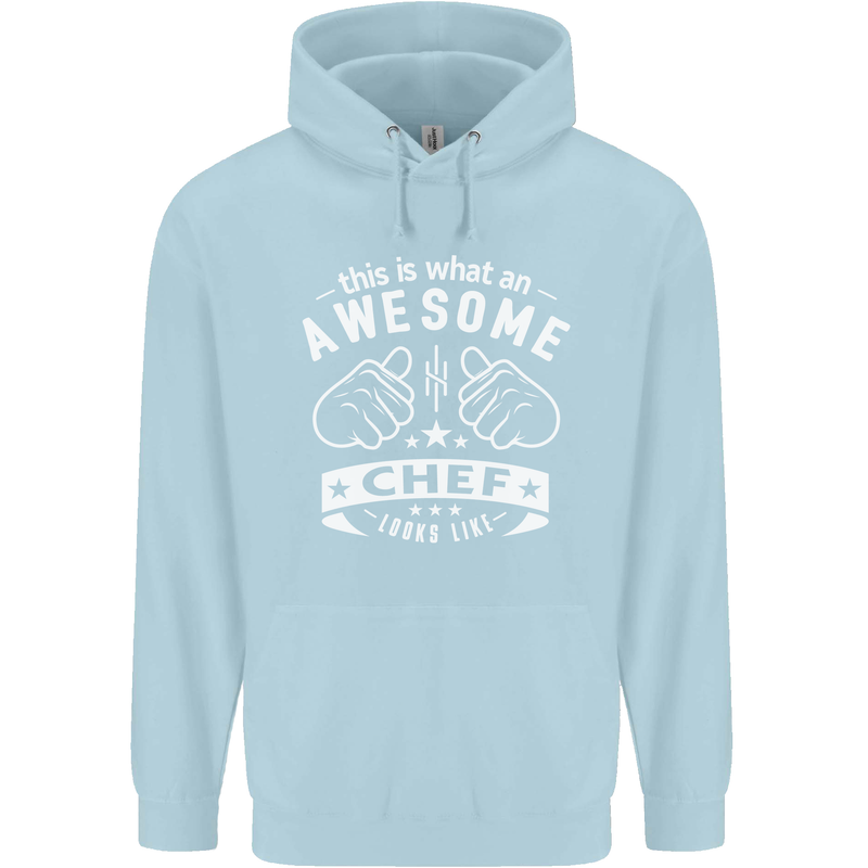 Awesome Chef Looks Like Funny Cooking Childrens Kids Hoodie Light Blue