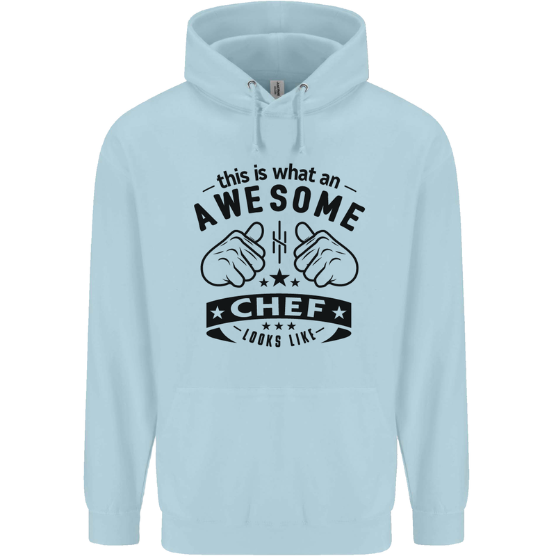 Awesome Chef Looks Like Funny Cooking Childrens Kids Hoodie Light Blue