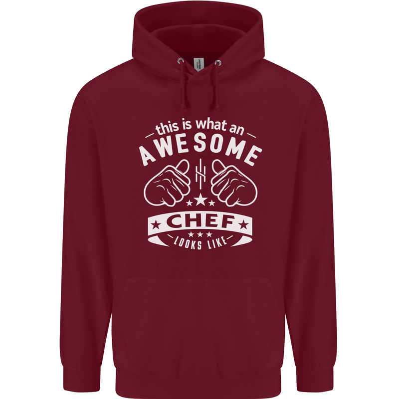 Awesome Chef Looks Like Funny Cooking Childrens Kids Hoodie Maroon