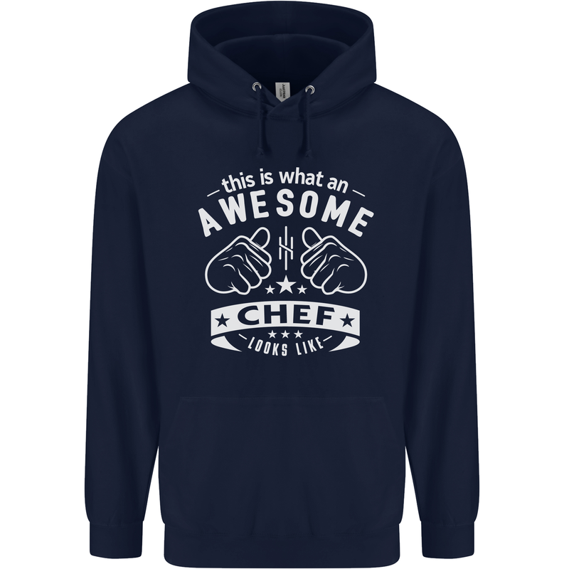 Awesome Chef Looks Like Funny Cooking Childrens Kids Hoodie Navy Blue
