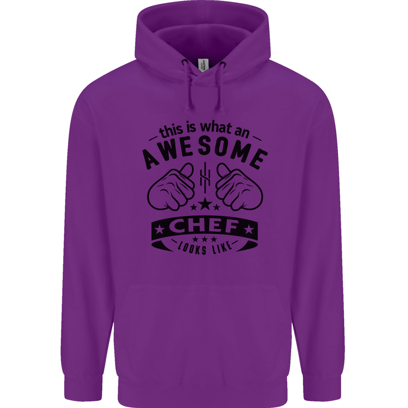 Awesome Chef Looks Like Funny Cooking Childrens Kids Hoodie Purple