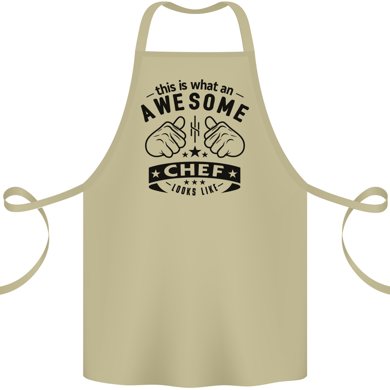 Awesome Chef Looks Like Funny Cooking Cotton Apron 100% Organic Khaki