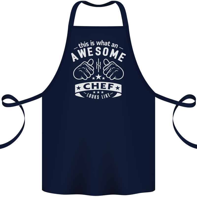 Awesome Chef Looks Like Funny Cooking Cotton Apron 100% Organic Navy Blue