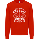 Awesome Chef Looks Like Funny Cooking Kids Sweatshirt Jumper Bright Red