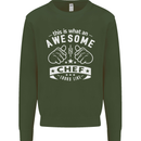 Awesome Chef Looks Like Funny Cooking Kids Sweatshirt Jumper Forest Green