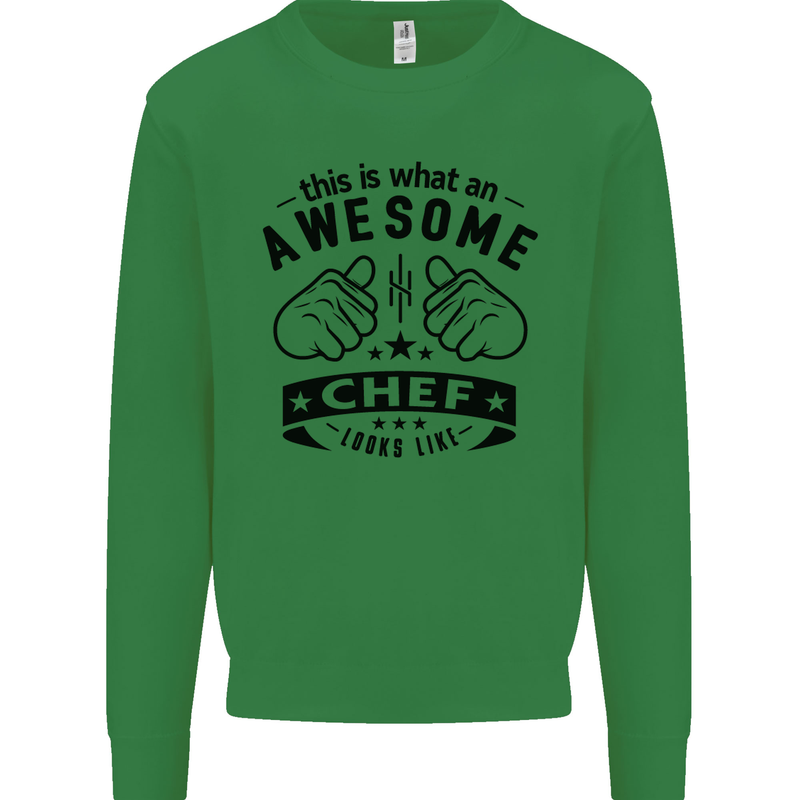 Awesome Chef Looks Like Funny Cooking Kids Sweatshirt Jumper Irish Green