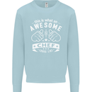 Awesome Chef Looks Like Funny Cooking Kids Sweatshirt Jumper Light Blue