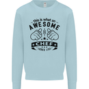 Awesome Chef Looks Like Funny Cooking Kids Sweatshirt Jumper Light Blue