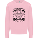 Awesome Chef Looks Like Funny Cooking Kids Sweatshirt Jumper Light Pink
