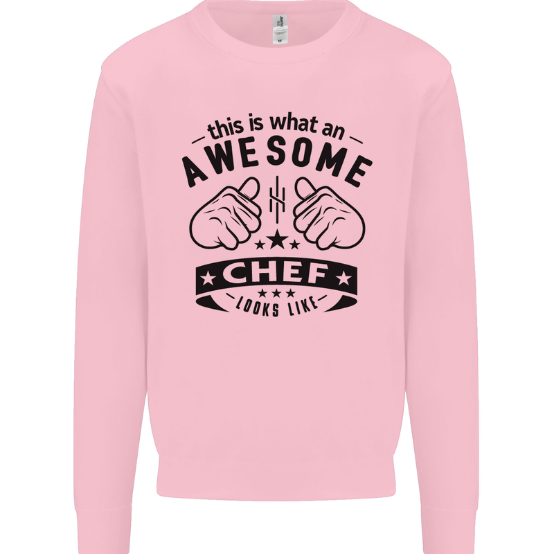 Awesome Chef Looks Like Funny Cooking Kids Sweatshirt Jumper Light Pink