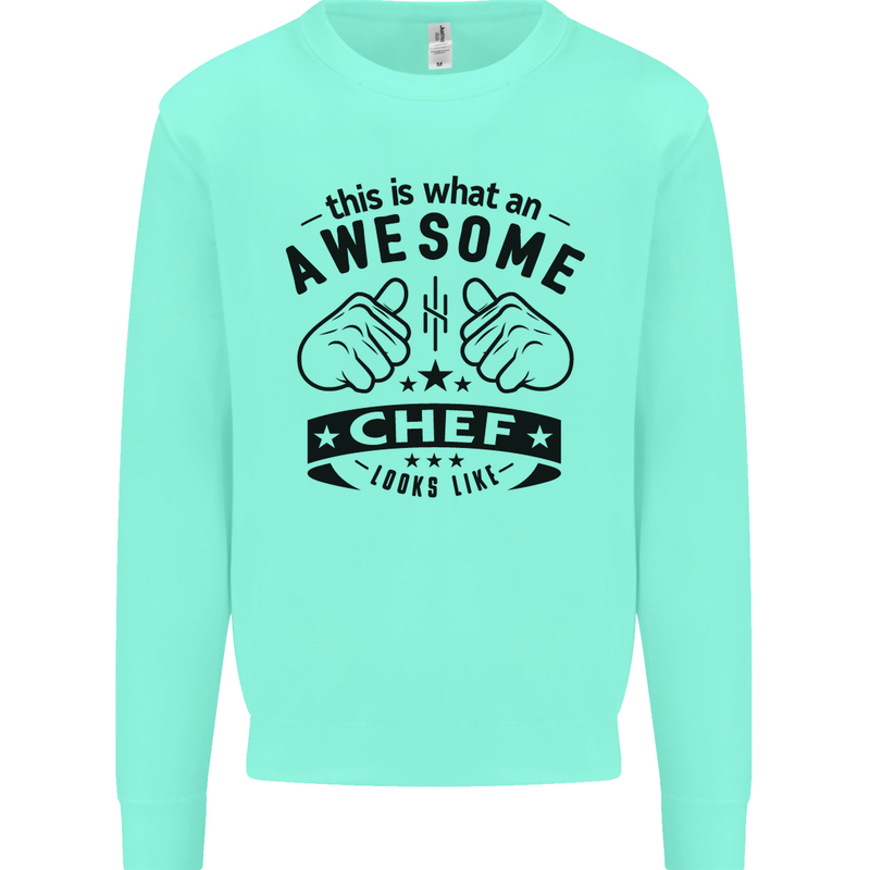Awesome Chef Looks Like Funny Cooking Kids Sweatshirt Jumper Peppermint