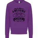 Awesome Chef Looks Like Funny Cooking Kids Sweatshirt Jumper Purple
