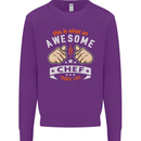 Awesome Chef Looks Like Funny Cooking Kids Sweatshirt Jumper Purple