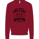 Awesome Chef Looks Like Funny Cooking Kids Sweatshirt Jumper Red