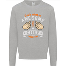 Awesome Chef Looks Like Funny Cooking Kids Sweatshirt Jumper Sports Grey