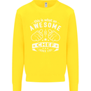Awesome Chef Looks Like Funny Cooking Kids Sweatshirt Jumper Yellow