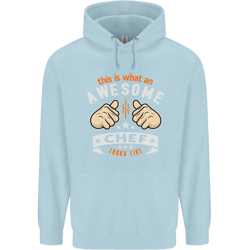 Awesome Chef Looks Like Funny Cooking Mens 80% Cotton Hoodie Light Blue