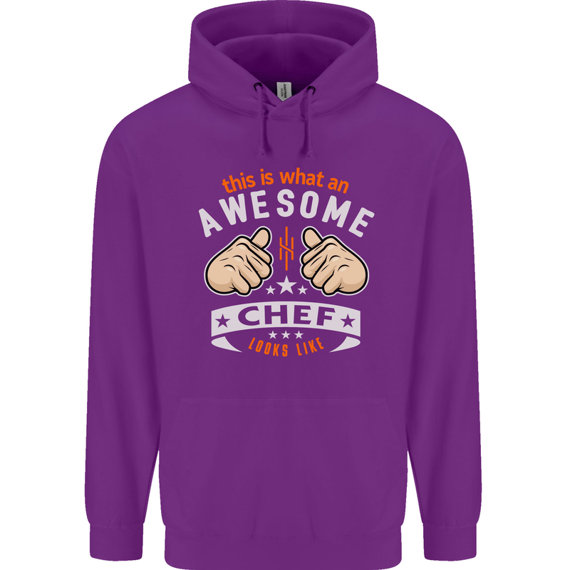 Awesome Chef Looks Like Funny Cooking Mens 80% Cotton Hoodie Purple