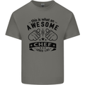 Awesome Chef Looks Like Funny Cooking Mens Cotton T-Shirt Tee Top Charcoal