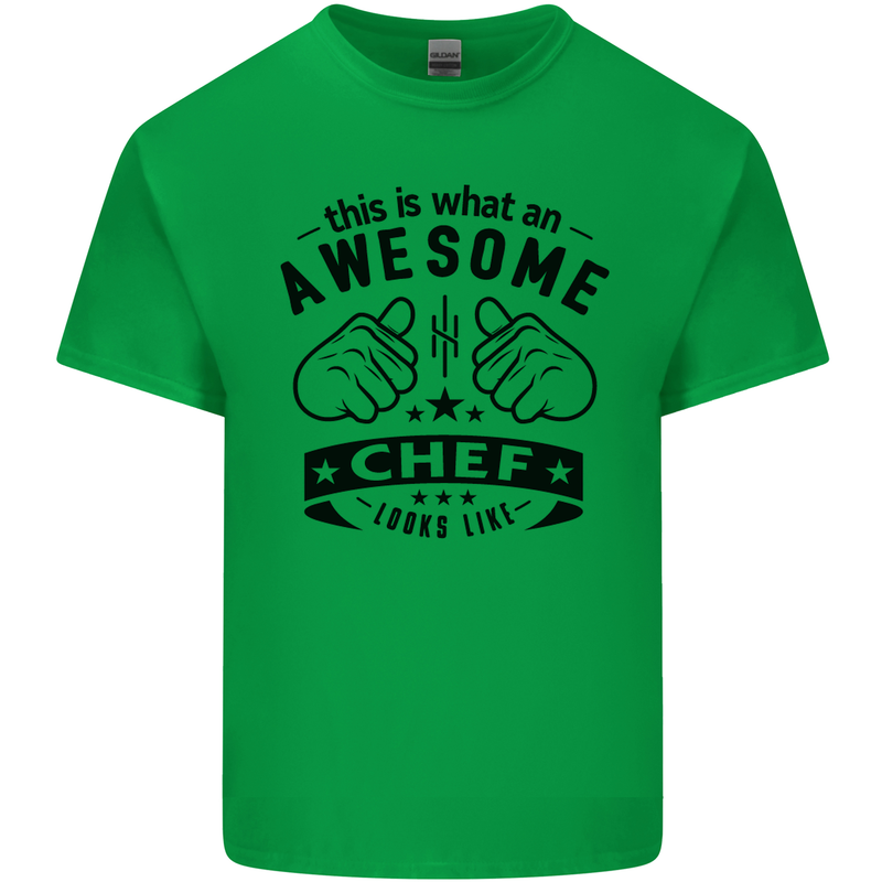 Awesome Chef Looks Like Funny Cooking Mens Cotton T-Shirt Tee Top Irish Green