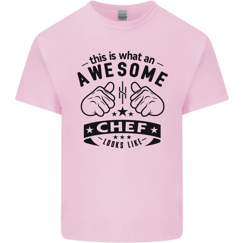 Awesome Chef Looks Like Funny Cooking Mens Cotton T-Shirt Tee Top Light Pink