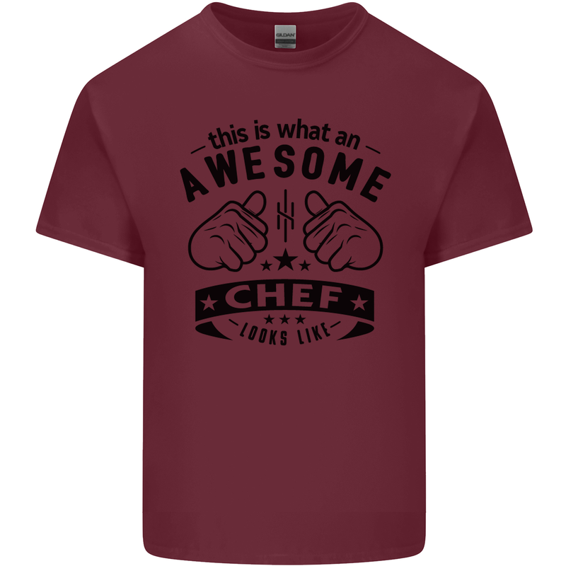 Awesome Chef Looks Like Funny Cooking Mens Cotton T-Shirt Tee Top Maroon