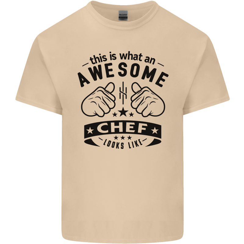 Awesome Chef Looks Like Funny Cooking Mens Cotton T-Shirt Tee Top Sand