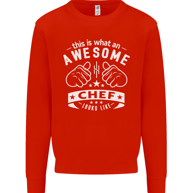 Awesome Chef Looks Like Funny Cooking Mens Sweatshirt Jumper Bright Red