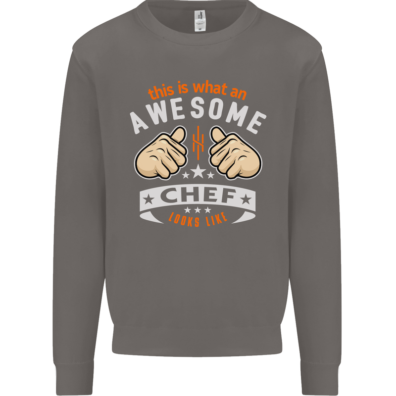 Awesome Chef Looks Like Funny Cooking Mens Sweatshirt Jumper Charcoal