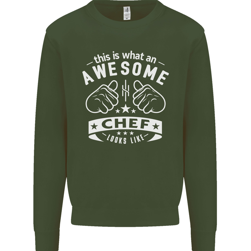 Awesome Chef Looks Like Funny Cooking Mens Sweatshirt Jumper Forest Green