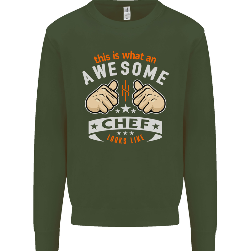 Awesome Chef Looks Like Funny Cooking Mens Sweatshirt Jumper Forest Green