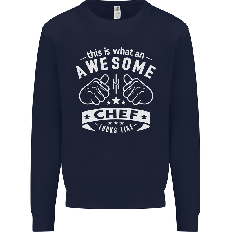Awesome Chef Looks Like Funny Cooking Mens Sweatshirt Jumper Navy Blue